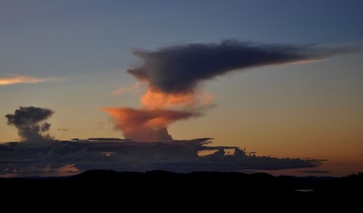 Evening sky looking north